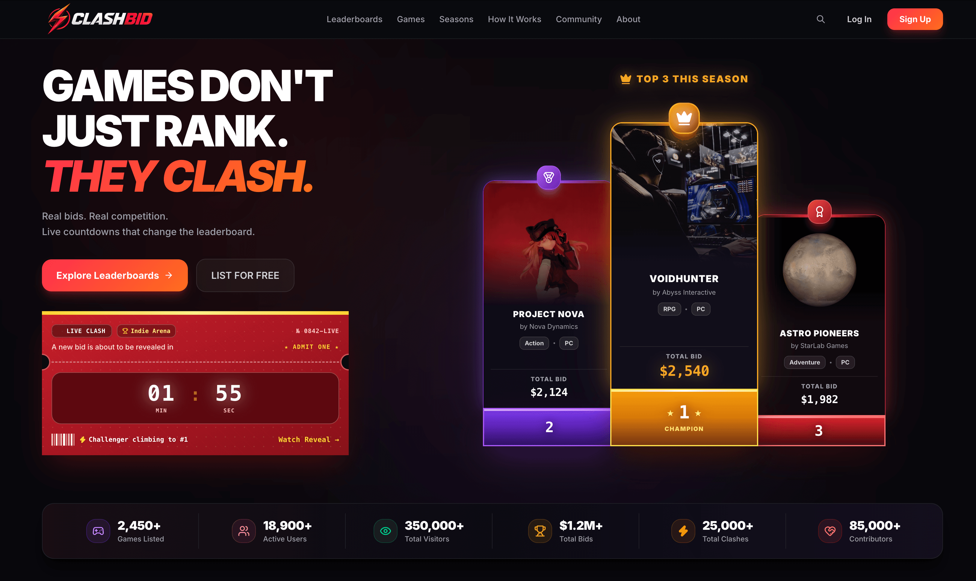 ClashBid Live Arena and Podium Preview